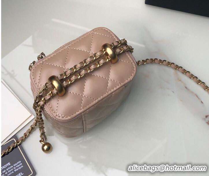 Pretty Style Chanel mini Shoulder Bag Lambskin & Gold-Tone Metal AP2292 pink