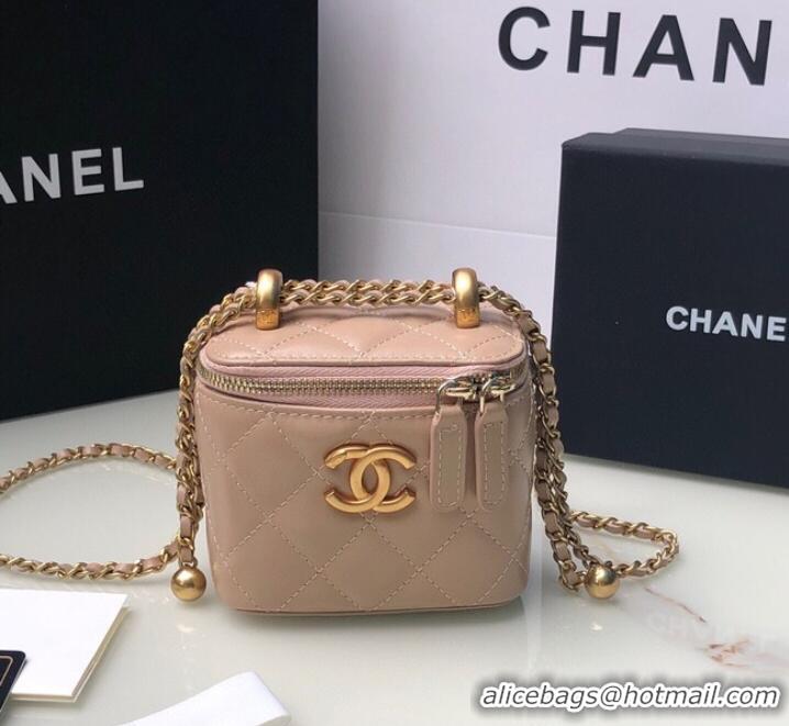 Pretty Style Chanel mini Shoulder Bag Lambskin & Gold-Tone Metal AP2292 pink