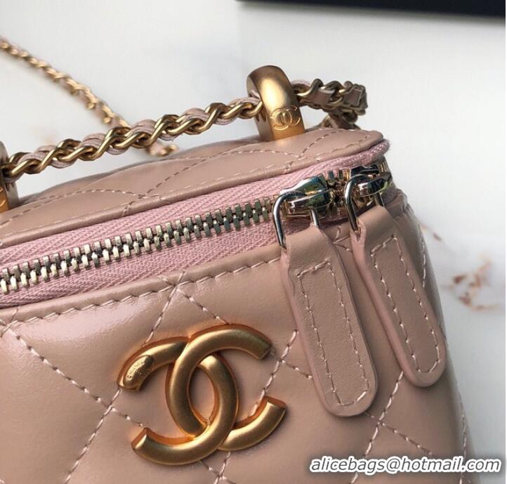 Pretty Style Chanel mini Shoulder Bag Lambskin & Gold-Tone Metal AP2292 pink