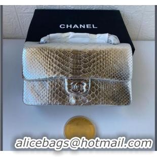 Top Grade Chanel 2.55 Series Flap Bags Sakura Silver Original Python Leather A1112SA Silver