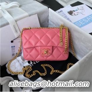 Buy Inexpensive Chanel Flap Lambskin mini Shoulder Bag AS3113 pink