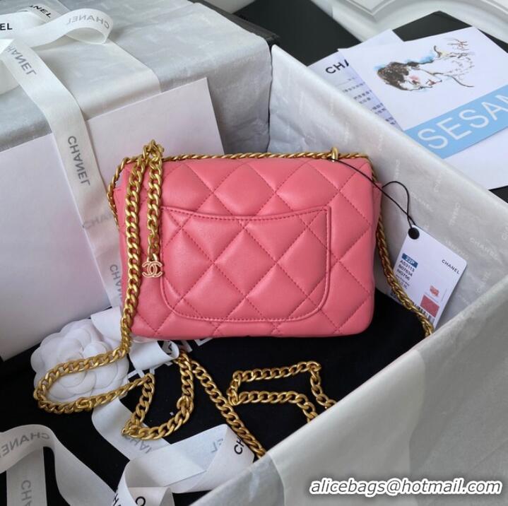 Buy Inexpensive Chanel Flap Lambskin mini Shoulder Bag AS3113 pink