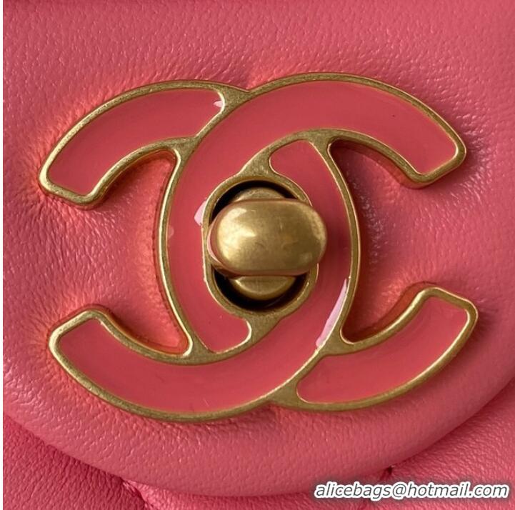 Buy Inexpensive Chanel Flap Lambskin mini Shoulder Bag AS3113 pink