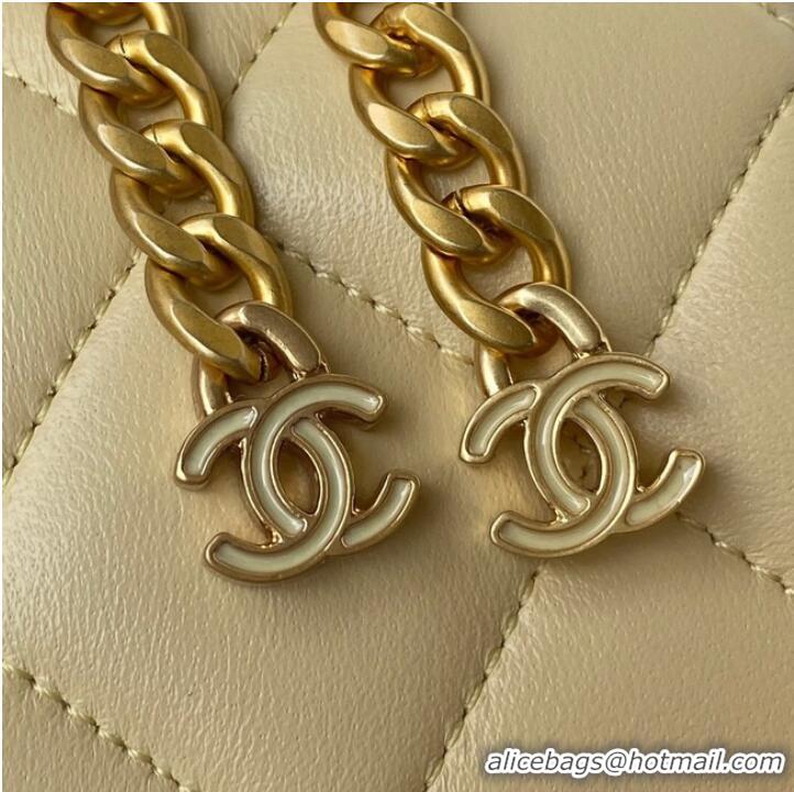 Hot Style Chanel Flap Lambskin mini Shoulder Bag AS3113 light yellow