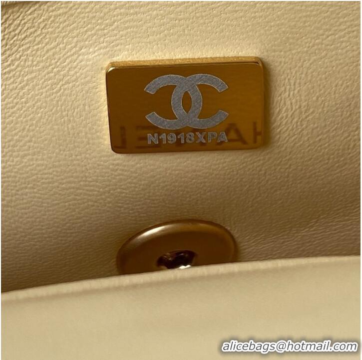 Hot Style Chanel Flap Lambskin mini Shoulder Bag AS3113 light yellow