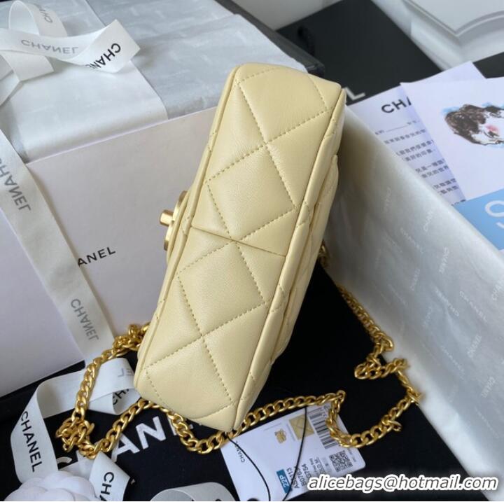 Hot Style Chanel Flap Lambskin mini Shoulder Bag AS3113 light yellow