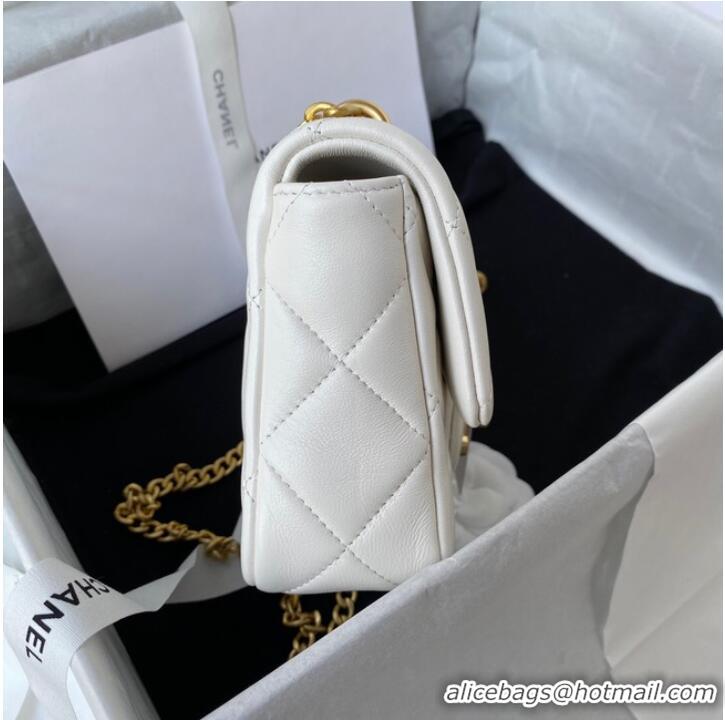 Grade Classic Chanel Flap Lambskin mini Shoulder Bag AS3113 white