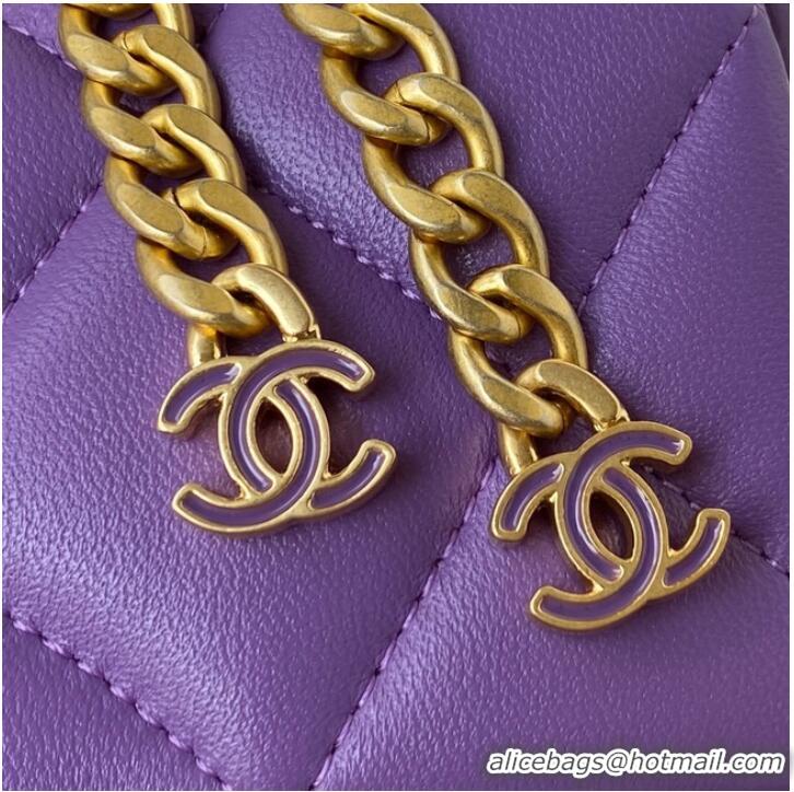 Affordable Price Chanel Flap Lambskin mini Shoulder Bag AS3113 purple