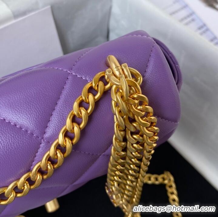 Affordable Price Chanel Flap Lambskin mini Shoulder Bag AS3113 purple