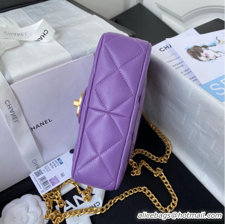 Affordable Price Chanel Flap Lambskin mini Shoulder Bag AS3113 purple