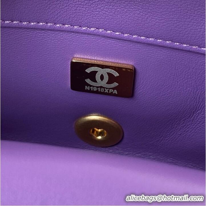 Affordable Price Chanel Flap Lambskin mini Shoulder Bag AS3113 purple