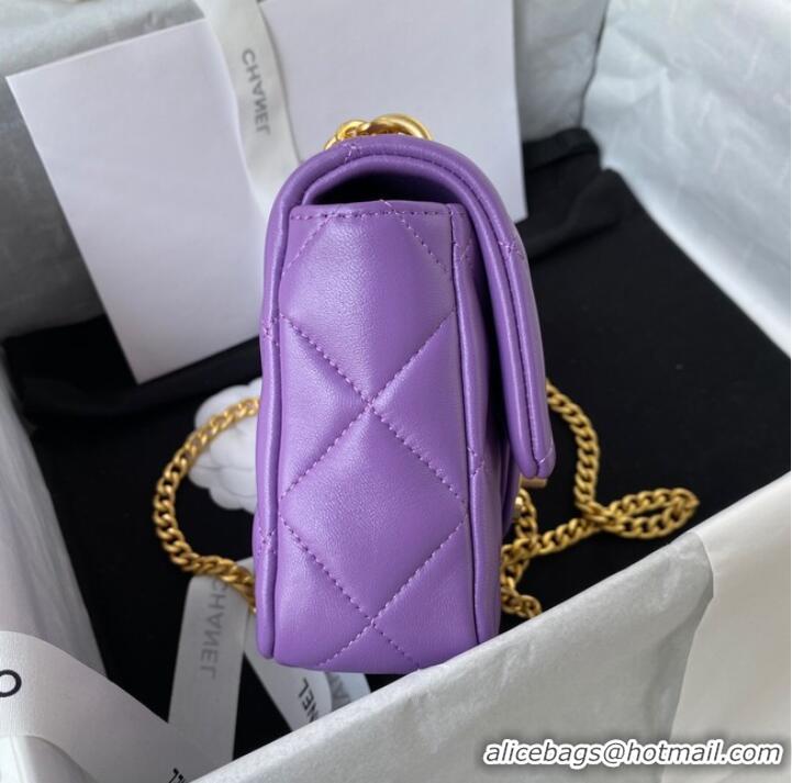 Affordable Price Chanel Flap Lambskin mini Shoulder Bag AS3113 purple