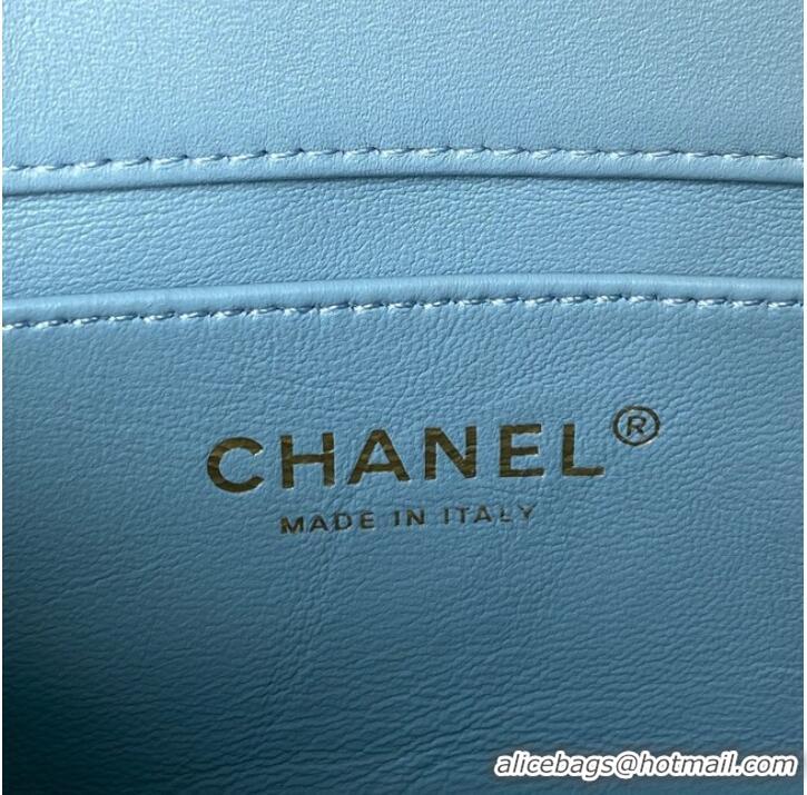 New Cheap Chanel Flap Lambskin mini Shoulder Bag AS3113 sky blue