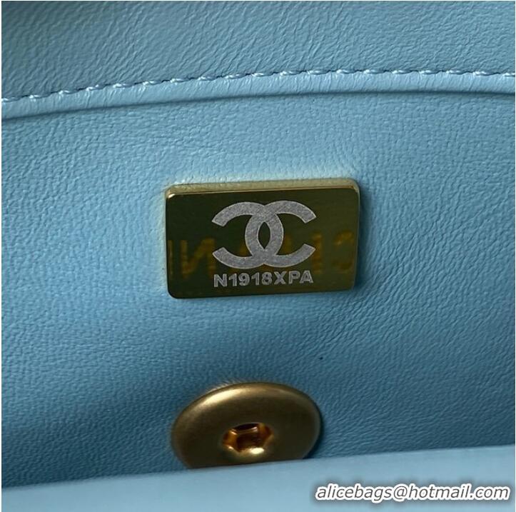 New Cheap Chanel Flap Lambskin mini Shoulder Bag AS3113 sky blue