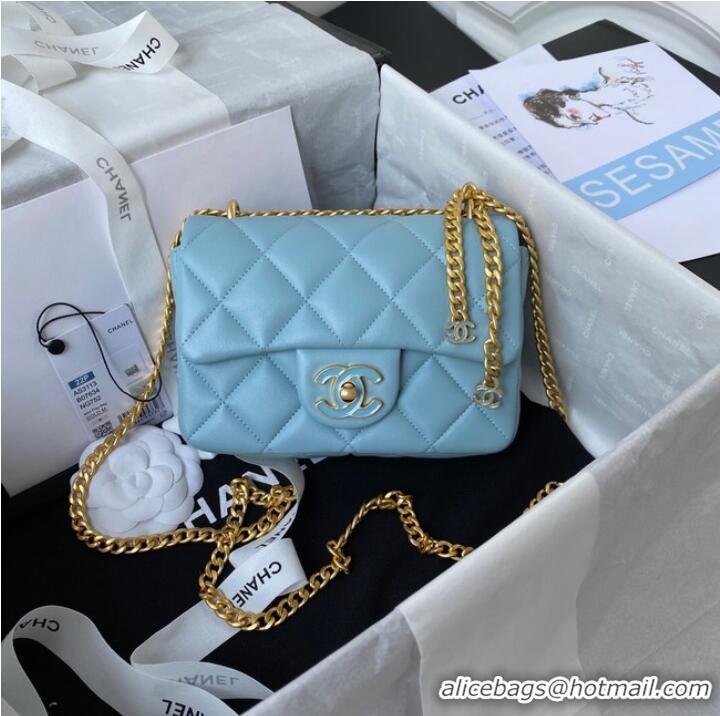 New Cheap Chanel Flap Lambskin mini Shoulder Bag AS3113 sky blue