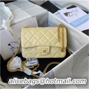 New Cheap Chanel Flap Lambskin small Shoulder Bag AS3114 light yellow