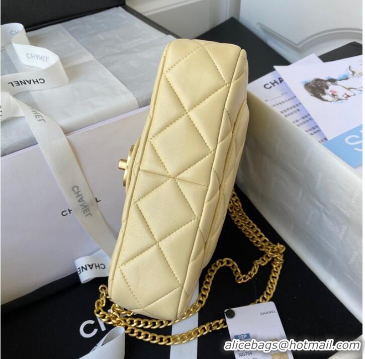 New Cheap Chanel Flap Lambskin small Shoulder Bag AS3114 light yellow