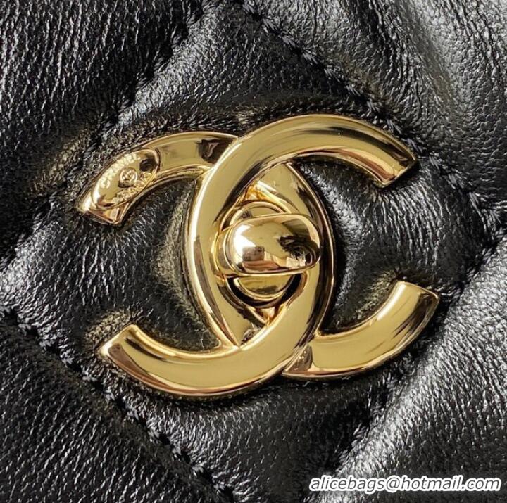 Buy Grade Chanel Shoulder Bag Lambskin & light Gold-Tone Metal AS3153 black