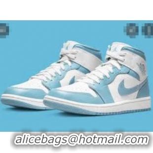 Best Price Nike Air Jordan AJ1 Mid-top Sneakers 112368 Light Blue/White