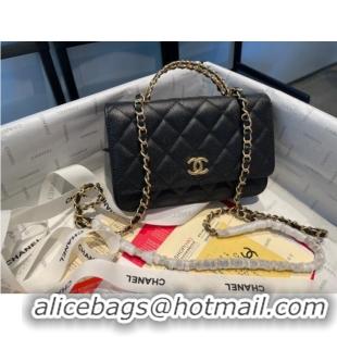 Discount Chanel mini Shoulder Bag Grained Calfskin&Gold-Tone Metal AP2804 black