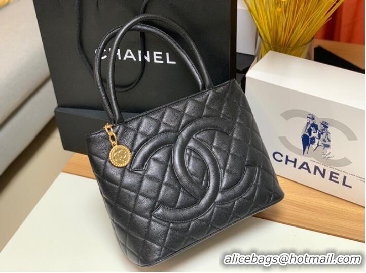 Cheapest Chanel Tote Bag Grained Calfskin&Gold-Tone Metal AS1804 black