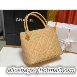 Market Sells Chanel Tote Bag Grained Calfskin&Gold-Tone Metal AS1804 apricot