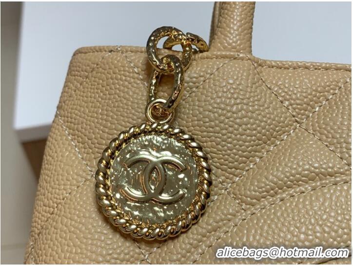 Market Sells Chanel Tote Bag Grained Calfskin&Gold-Tone Metal AS1804 apricot