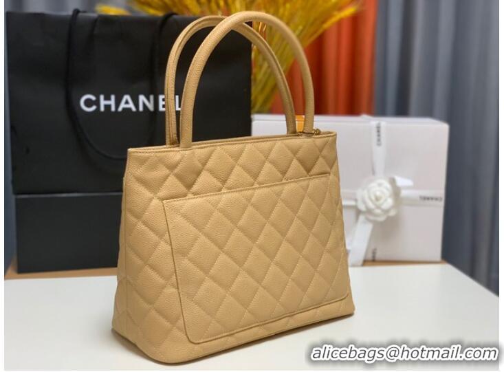 Market Sells Chanel Tote Bag Grained Calfskin&Gold-Tone Metal AS1804 apricot