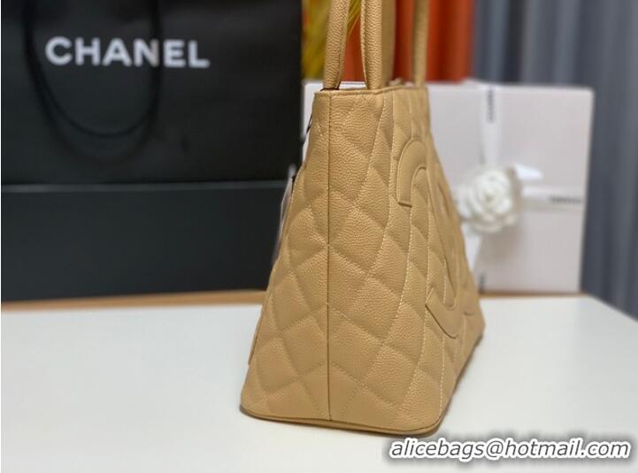 Market Sells Chanel Tote Bag Grained Calfskin&Gold-Tone Metal AS1804 apricot