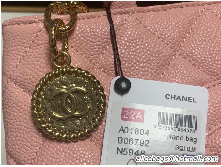 Buy Grade Chanel Tote Bag Grained Calfskin&Gold-Tone Metal AS1804 pink