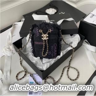 Top Grade Chanel mini Drawstring Bag Denim AP2603 dark blue