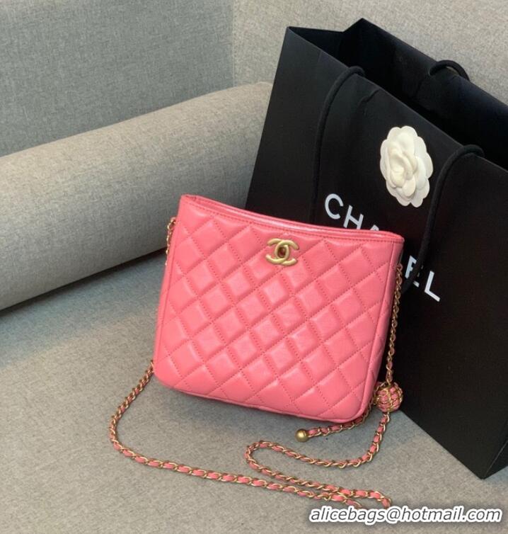 Shop Grade Chanel mini Shoulder Bag Lambskin&Gold-Tone Metal AS3259 rose