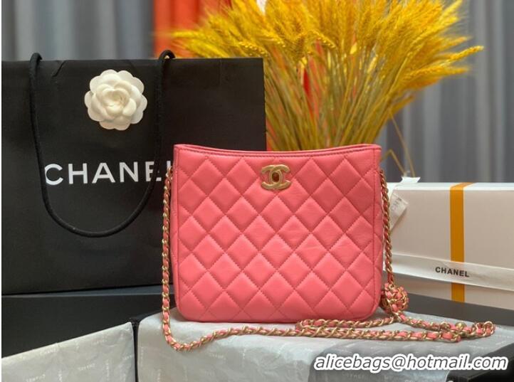 Shop Grade Chanel mini Shoulder Bag Lambskin&Gold-Tone Metal AS3259 rose