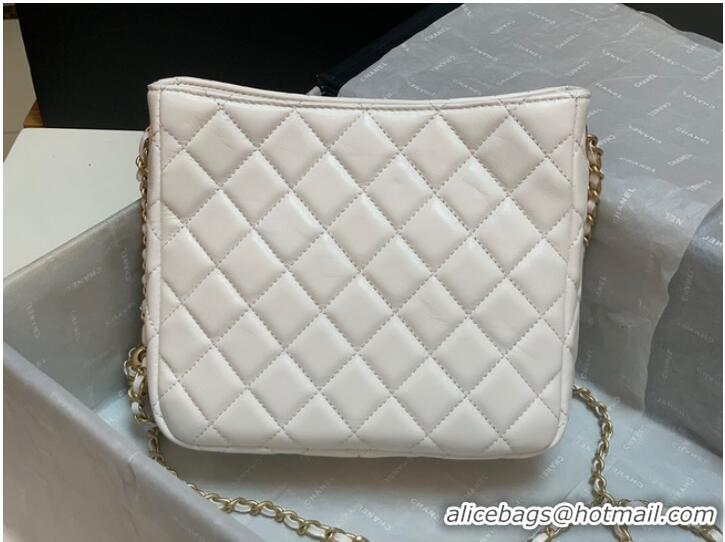 Promotional Chanel mini Shoulder Bag Lambskin&Gold-Tone Metal AS3259 white