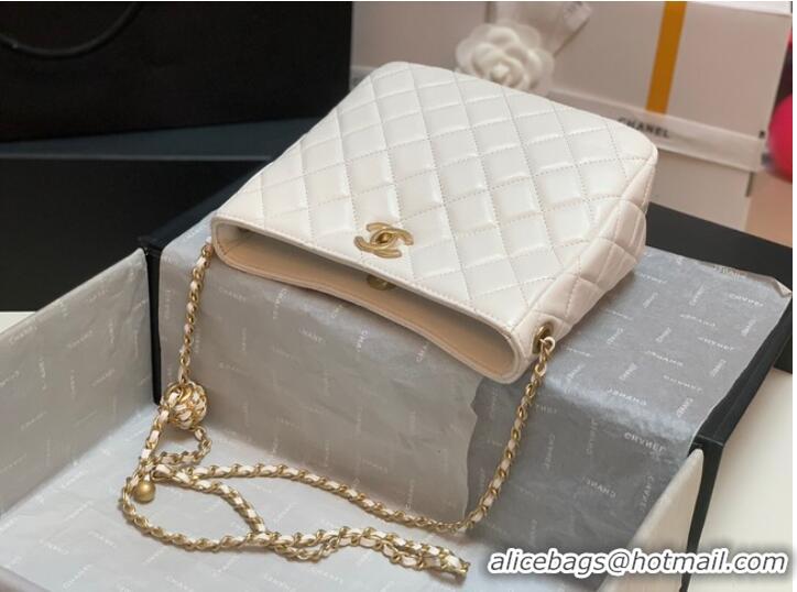 Promotional Chanel mini Shoulder Bag Lambskin&Gold-Tone Metal AS3259 white