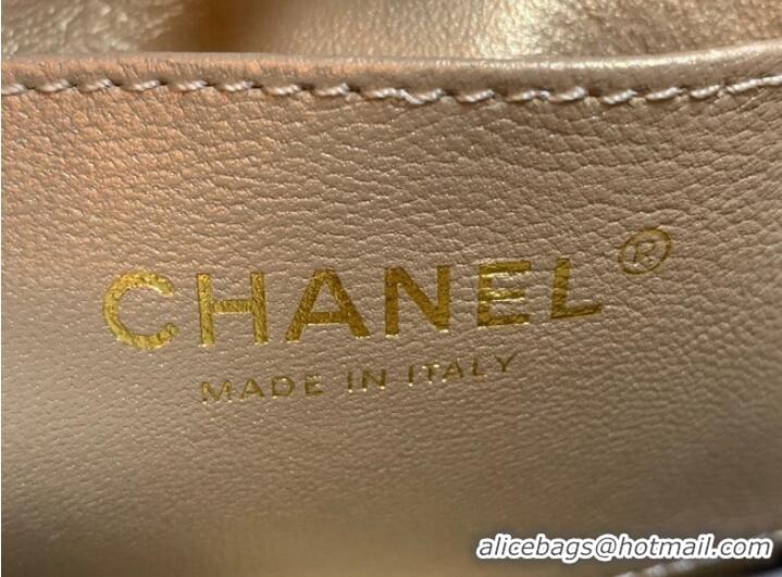 Promotional Chanel mini Shoulder Bag Lambskin&Gold-Tone Metal AS3259 white