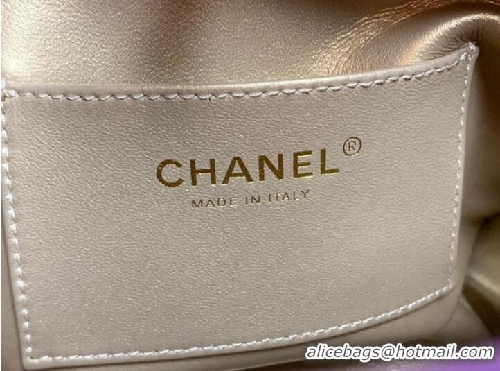 Buy Discount Chanel mini Shoulder Bag Lambskin&Gold-Tone Metal AS3259 purple