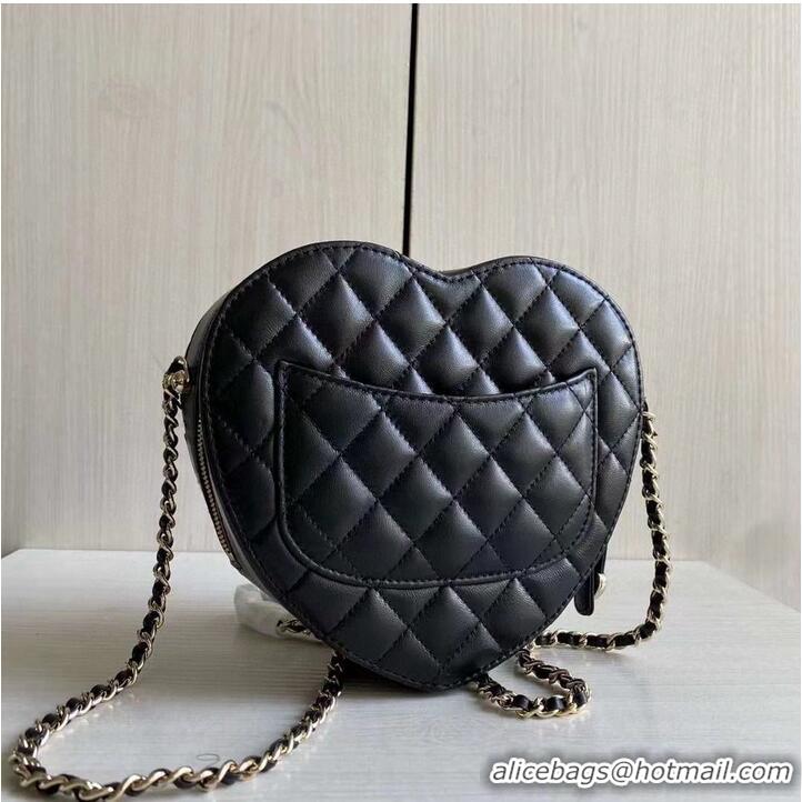 Promotional Chanel 2022S Love Heart Original Lambskin Crossbody Chain Bag AS3191Y Black