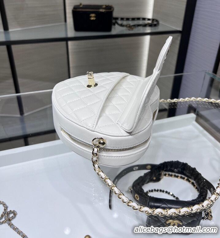 Affordable Price Chanel 2022S Love Heart Original Lambskin Crossbody Chain Bag AS3191Y White