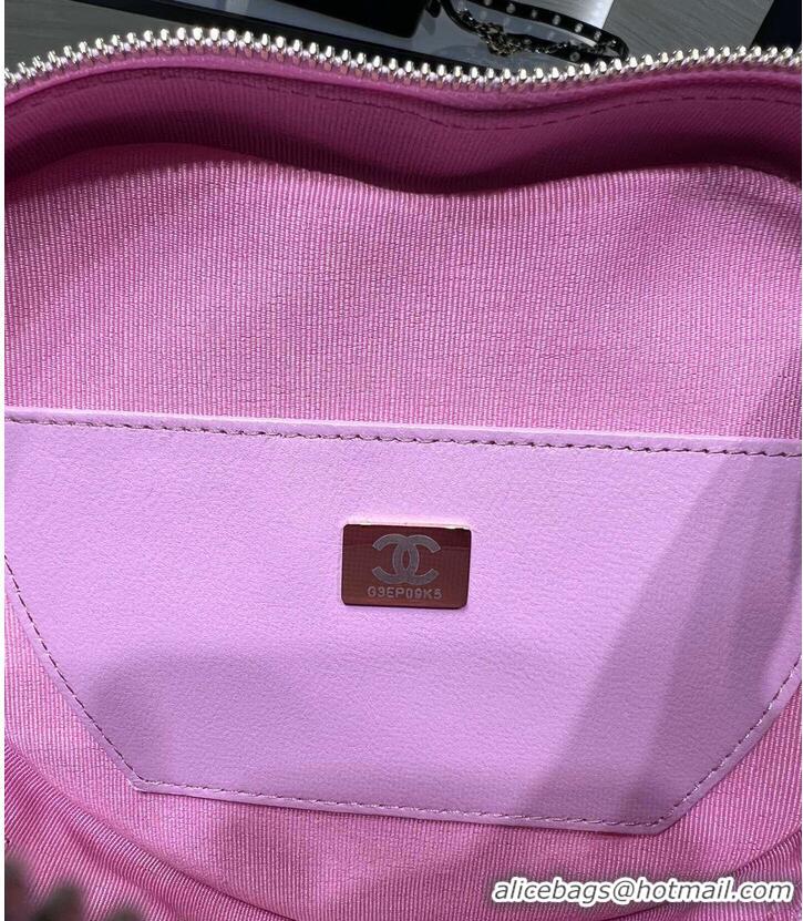 Inexpensive Chanel 2022S Love Heart Original Lambskin Crossbody Chain Bag AS3191Y Pink