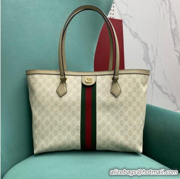 Top Quality Gucci Ophidia series medium GG Tote Bag 631685 light gray