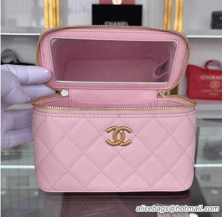 Particularly Recommended CHANEL HANDBAG Grained Calfskin&Gold-Tone Metal AP2805 pink