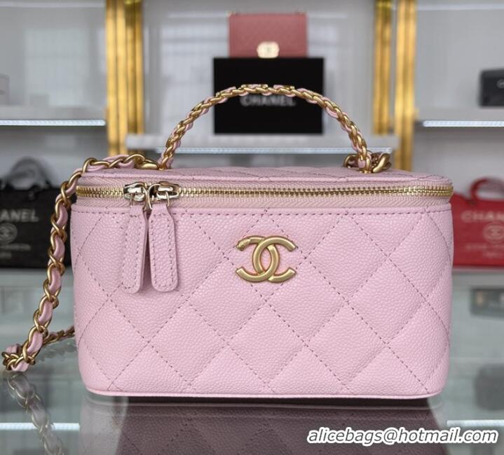 Particularly Recommended CHANEL HANDBAG Grained Calfskin&Gold-Tone Metal AP2805 pink