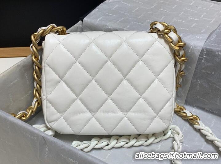 Promotional Chanel mini Shoulder Bag Lambskin&Gold-Tone Metal AS3205 white