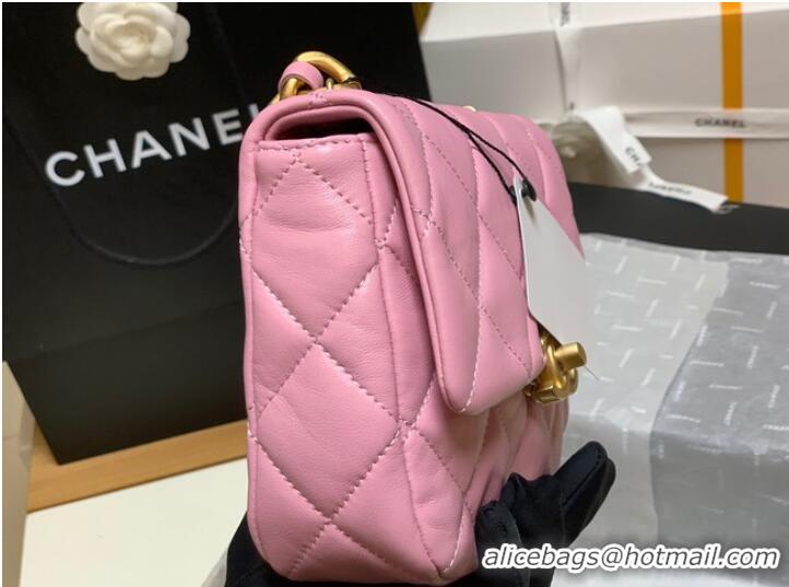 Cheapest Chanel mini Shoulder Bag Lambskin&Gold-Tone Metal AS3205 pink