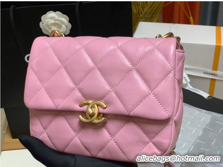 Cheapest Chanel mini Shoulder Bag Lambskin&Gold-Tone Metal AS3205 pink