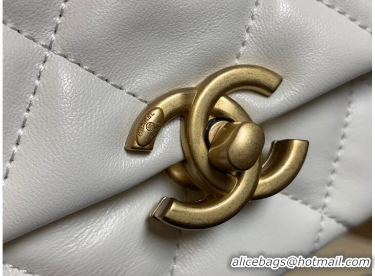 Grade Quality Chanel small Shoulder Bag Lambskin&Gold-Tone Metal AS3206 white