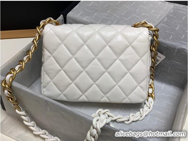 Grade Quality Chanel small Shoulder Bag Lambskin&Gold-Tone Metal AS3206 white