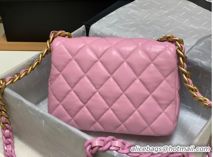 Spot Bulk Chanel small Shoulder Bag Lambskin&Gold-Tone Metal AS3206 pink