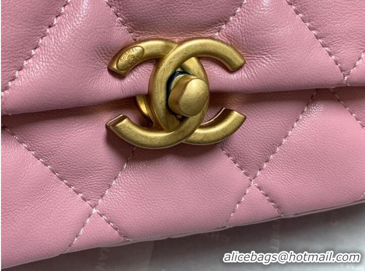 Spot Bulk Chanel small Shoulder Bag Lambskin&Gold-Tone Metal AS3206 pink